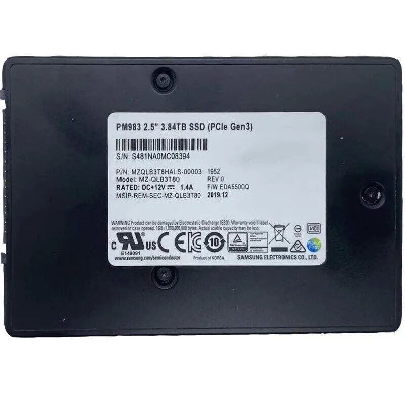 SSD-накопитель Samsung PM983 MZ-QLB3T80 3.84TB NVMe MLC Mixed Use PCIe 3.0 x4 U.