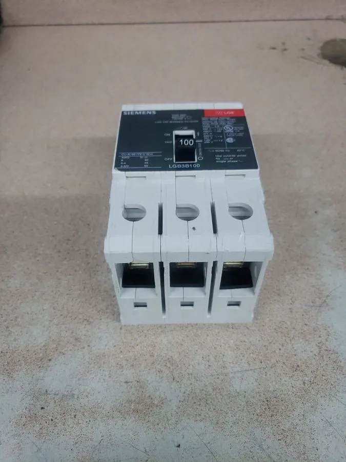 Автоматический выключатель Siemens LGB3B100 100 Amp 3 Pole 65kA@ 480V LGB Bolt o