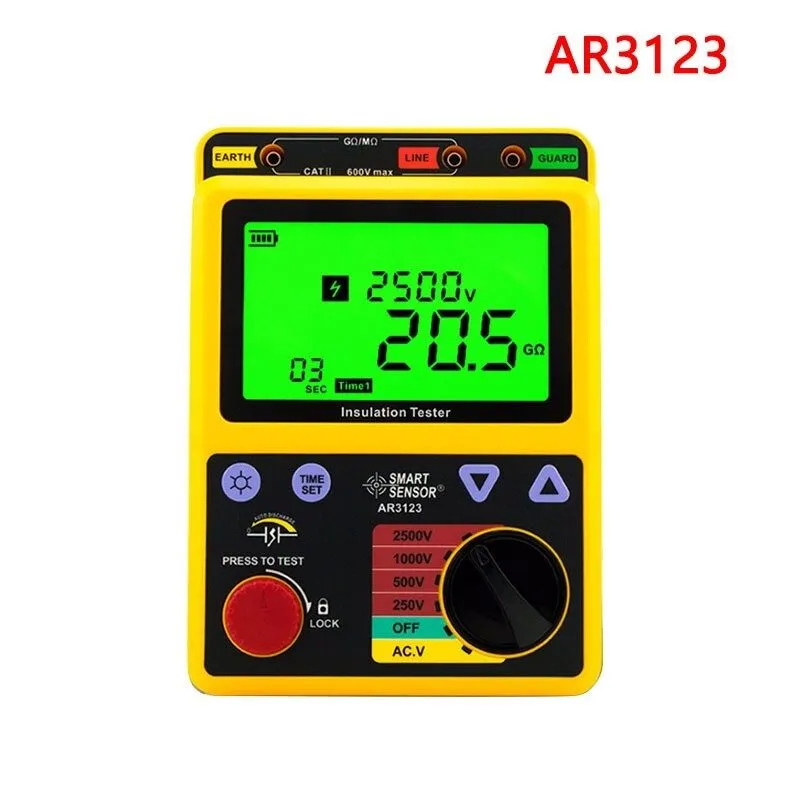 Тестер AR3123 Digital Insulation Tester 250~2500V Megohmmeter With Large LCD ot2