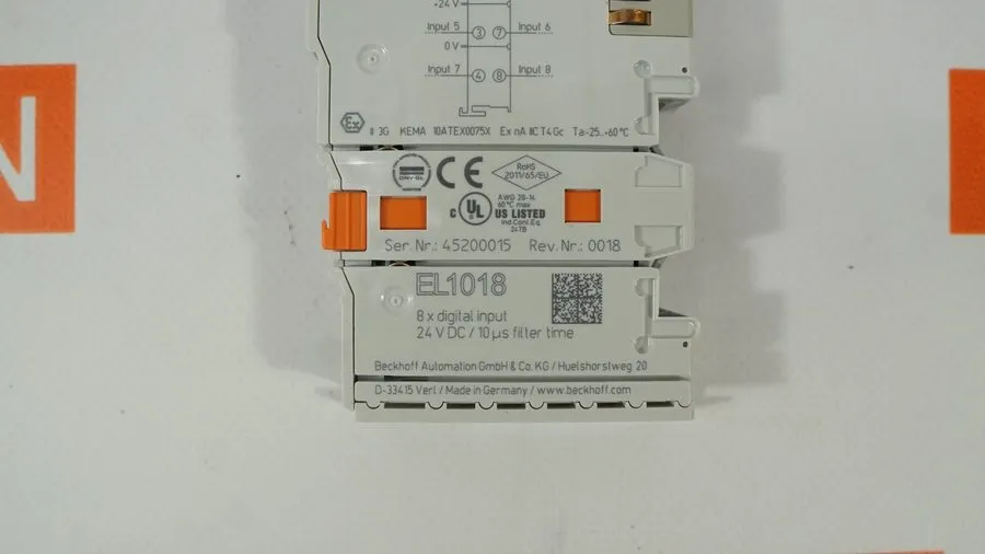 Модуль ввода-вывода Beckhoff EL1018 EtherCAT Terminal 8-Channel Digital Input 24