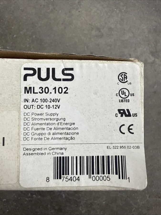 Блок питания Puls Ml30.102 Dc Power Supply, 100/240V Ac, 10/12V Dc, 30 W, 3 A, D