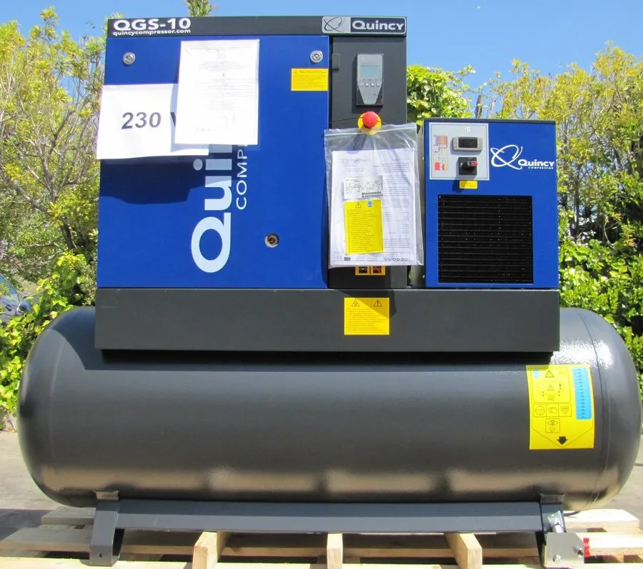 Компрессор 2026 Quincy QGS-10 Rotary Screw Air Compressor 10 HP w Dryer & 120 G 