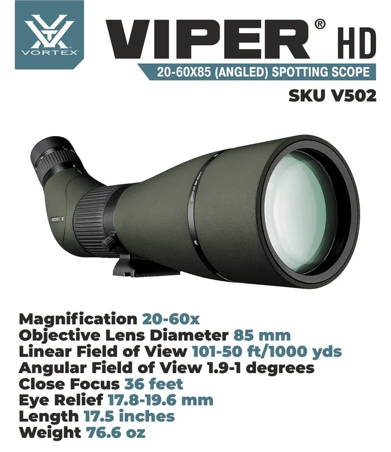 Оборудование видеонаблюдения Vortex Optics Diamondback HD Spotting Scope 20-60x8 — фото лота 2