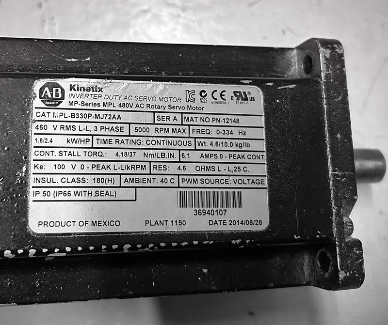 Серводвигатель ALLEN BRADLEY AC SERVO MOTOR MPL-B330P-MJ72AA