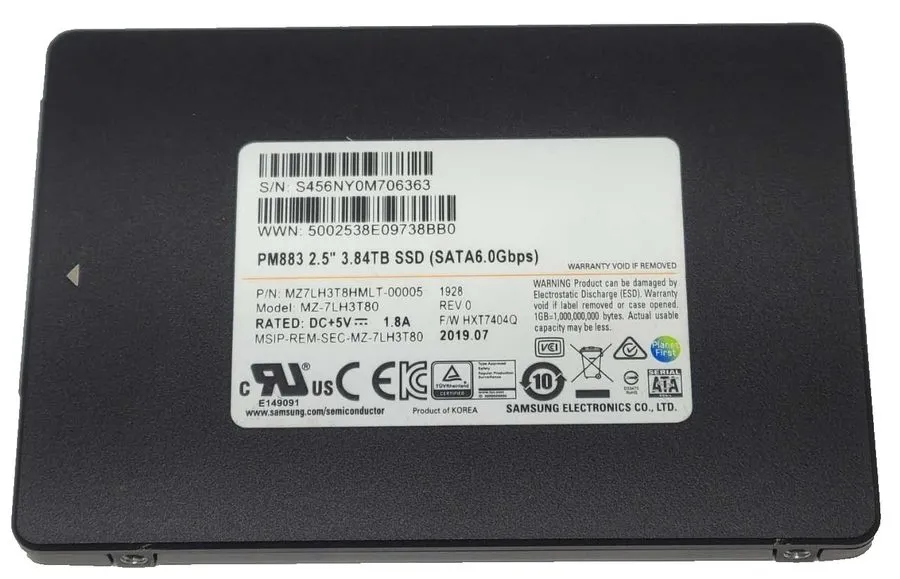SSD-накопитель MZ-7LH3T80 Samsung PM883 Series 3.84TB 2.5" SATA 6Gb/s SSD MZ7LH3