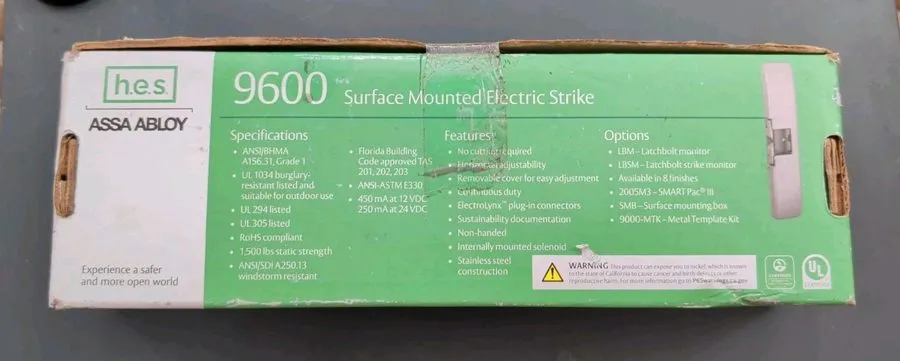 Оборудование видеонаблюдения H.E.S. 9600-630 Surface Mounted Electric Strike Sat — фото лота 2