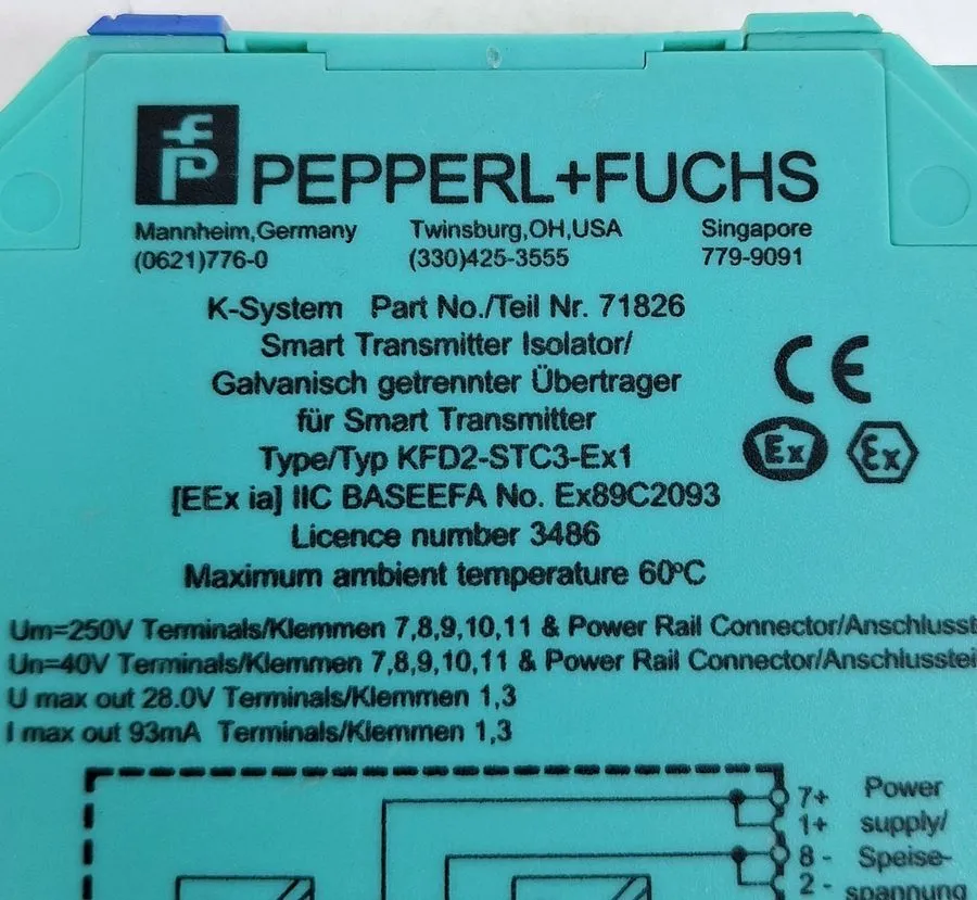 Датчик PEPPERL+FUCHS KFD2-STC3-EX1 Smart Transmitter Isolator 71826 M3486