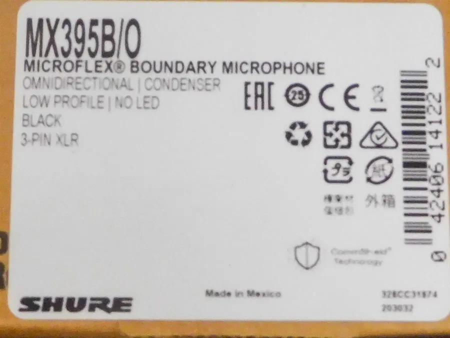 Микрофон Shure MX395 Microflex Low Profile Boundary Microphone MX395B/O Black