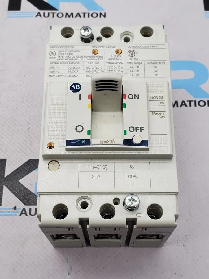 Автоматический выключатель 140G-G6C3-C20 G Frame Molded Case Circuit Breaker 3P/