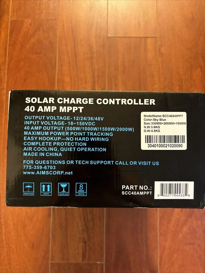 Аккумулятор AIMS POWER SCC40AMPPT 40A MPPT SOLAR CHARGE CONTROLLER — фото лота 2