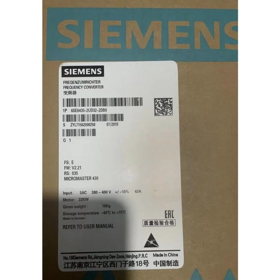 Частотный преобразователь Siemens 6SE6430-2UD32-2DB0 MICROMASTER430 without filt