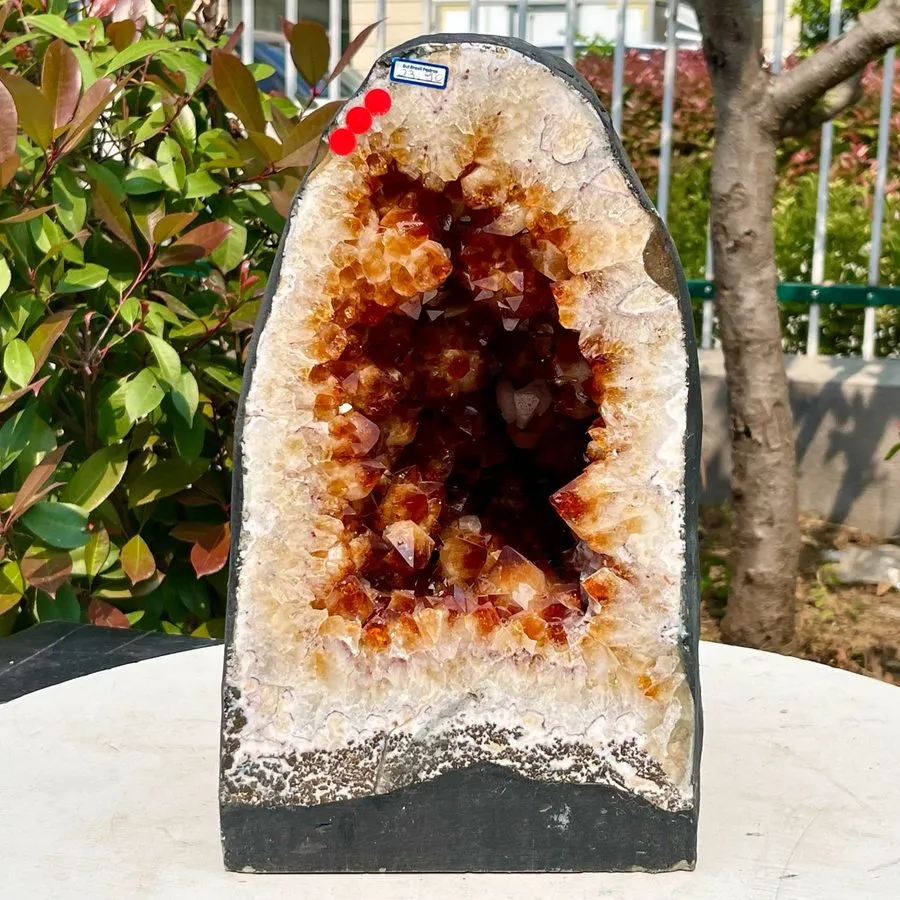 Лабораторный прибор 52.58LB TOP Natural citrine geode quartz cluster crystal cat
