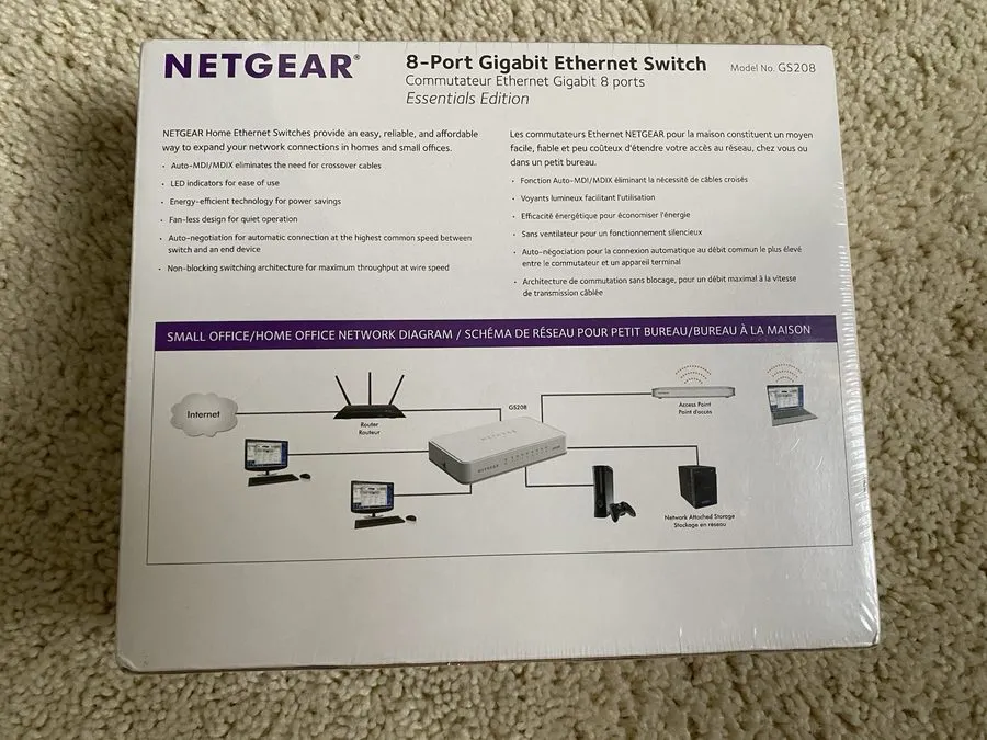 Коммутатор Netgear GS208 Ethernet Switch 8 Ports 2 Layer Supported Desktop — фото лота 1