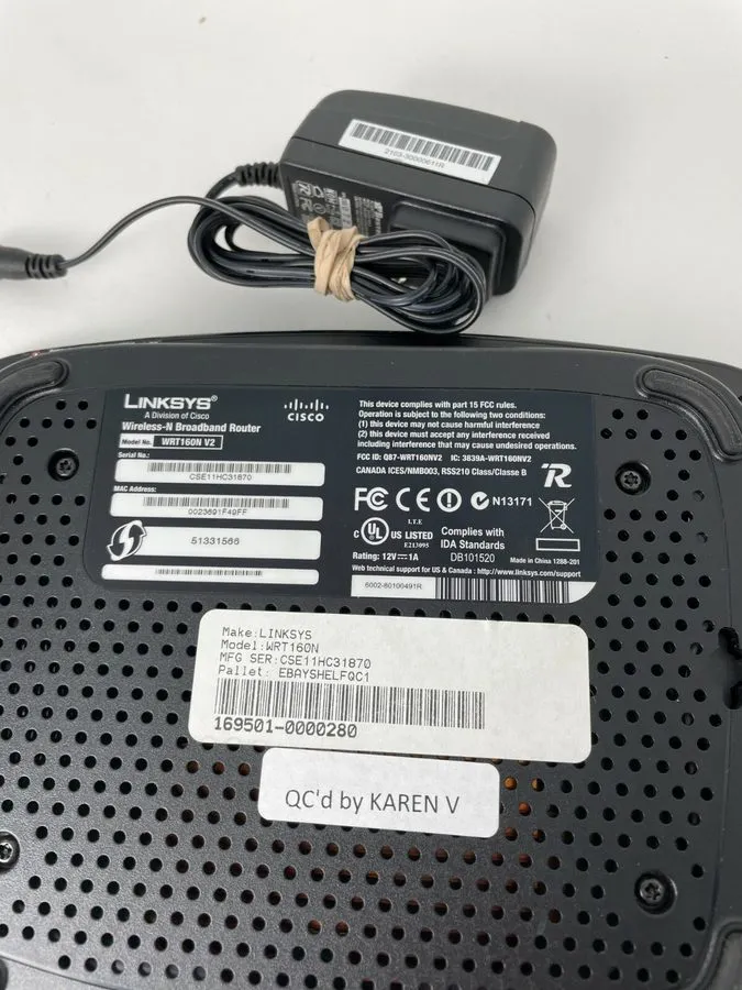 Маршрутизатор LINKSYS WRT160N V2 300 Mbps 4-Port 10/100 WIRELESS N ROUTER
