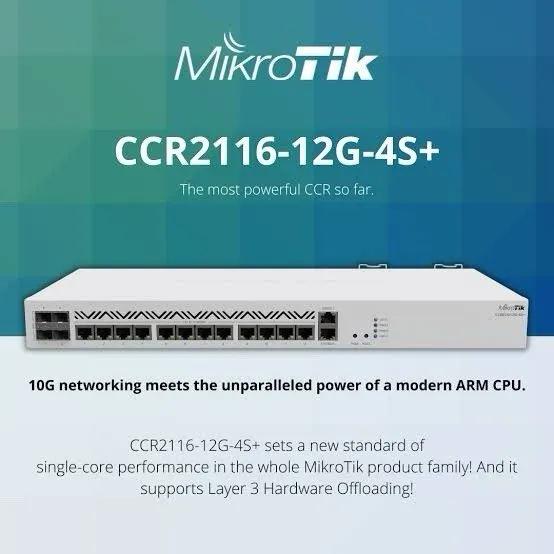 Маршрутизатор Mikrotik CCR2116-12G-4S+ Cloud Core Router 16GB 13xGb 4xSFP+