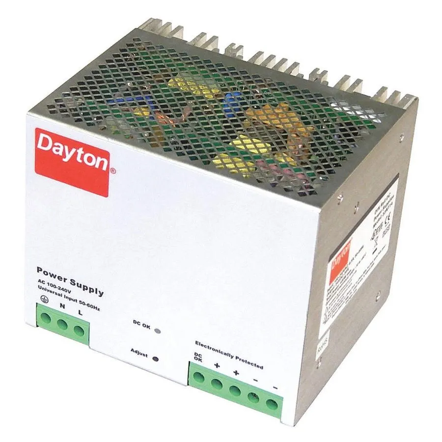 Блок питания DAYTON 33NT14 Power Supply,DIN Rail,480W,24VDC,Metal