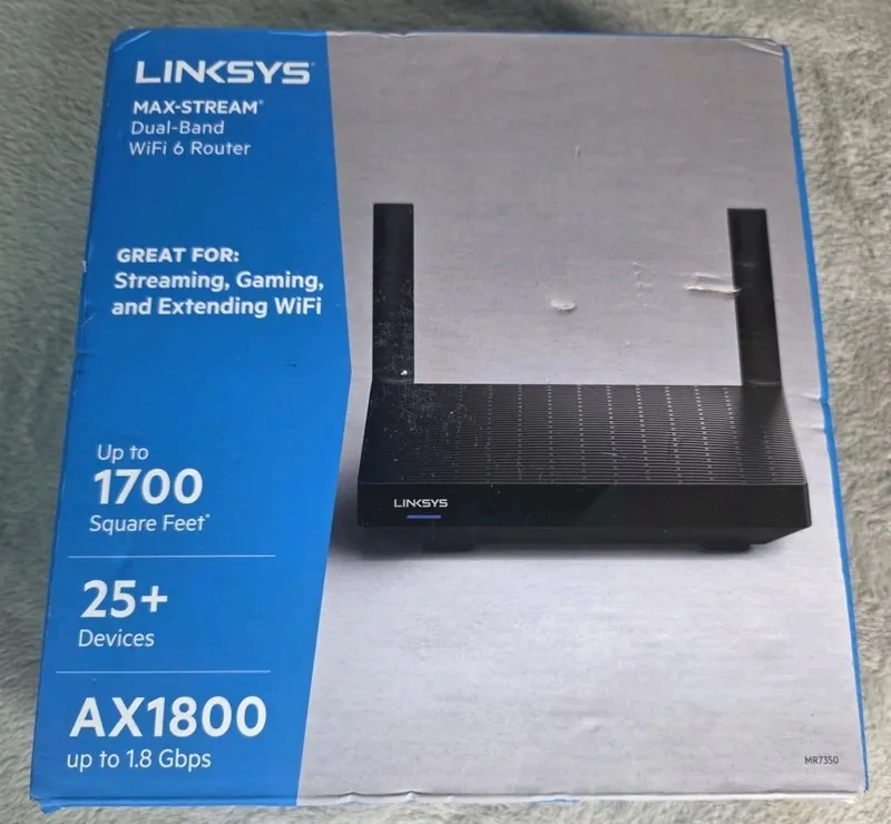 Маршрутизатор Linksys MR7350 WiFi 6 AX1800 Dual-Band Mesh Router, Black, 4-Port