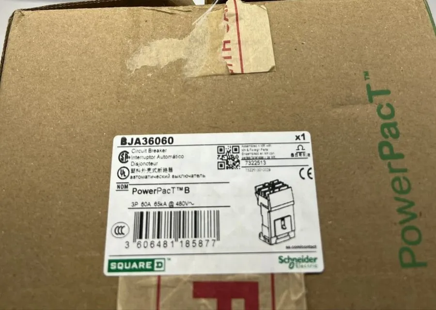 Автоматический выключатель SQUARE D POWERPACT BJA36060 60A 3 Pole 65kA@480V I-LI