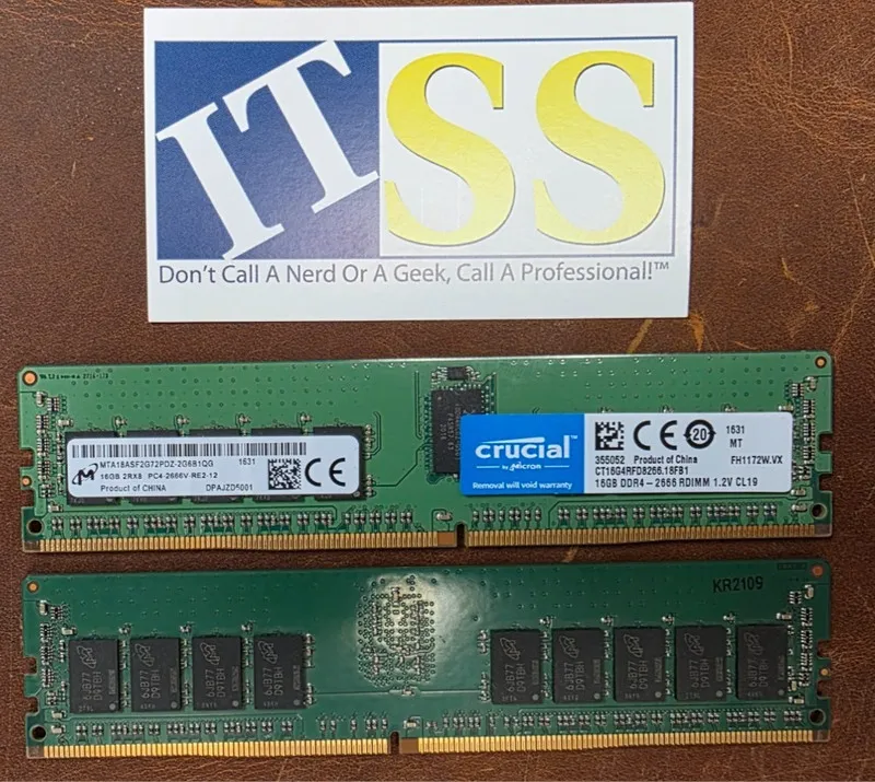 Модуль памяти Micron 16GB 2Rx8 DDR4 PC4-2666V-RE2-12 ECC Server RAM MTA18ASF2G72
