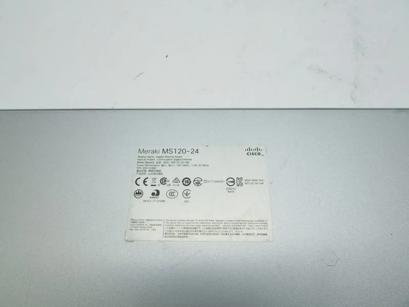 Коммутатор Cisco Meraki MS120-24 24-Ports Rack Mountable Ethernet Switch — фото лота 4
