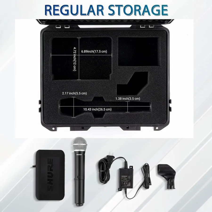 Радиосистема Wireless Microphone Case Hard Case Compatible with Shure BLX24/SM58 — фото лота 1