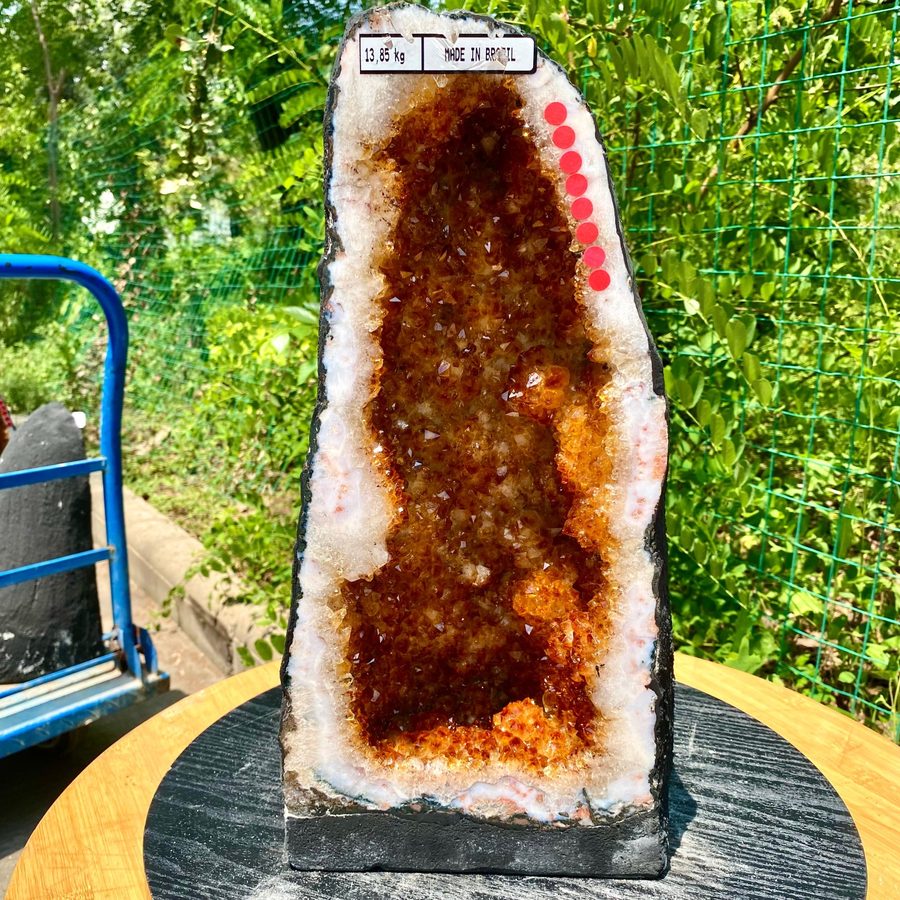Лабораторный прибор 30.36LB Natural citrine geode quartz cluster crystal Cathedr