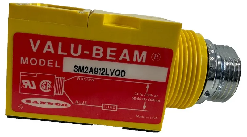 Фотоэлектрический датчик BANNER SM2A912LVQD PHOTOELECTRIC SENSOR 24-250VAC 26577