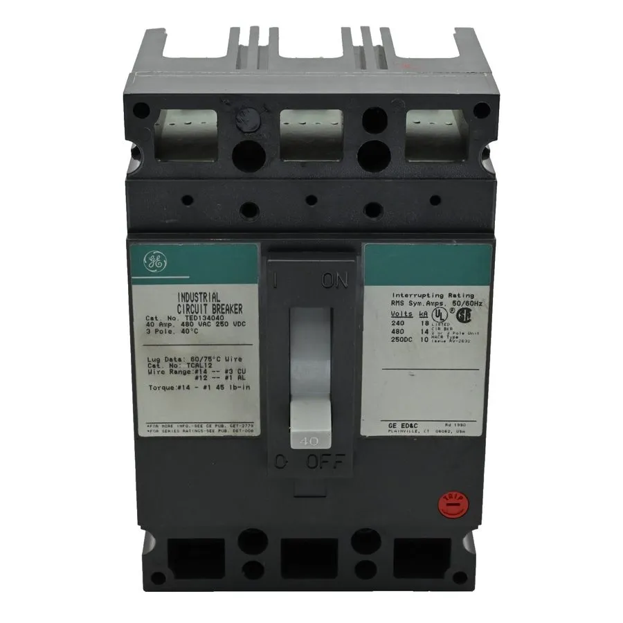 Автоматический выключатель General Electric GE TED134040WL 3p 40a 480v Circuit B