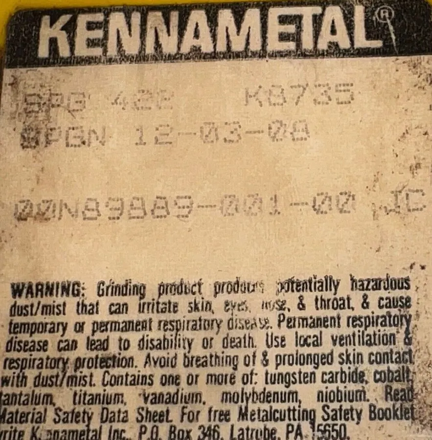 Режущий инструмент Kennametal SPG422 KC250 Carbide Insert