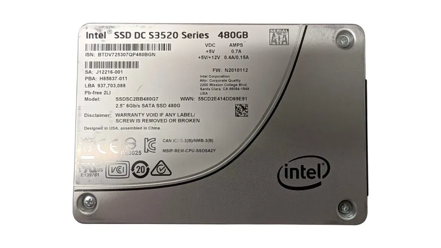 SSD-накопитель 480GB SATA III Intel DC S3520 SSDSC2BB480G7 3D NAND MLC SSD 2.5"