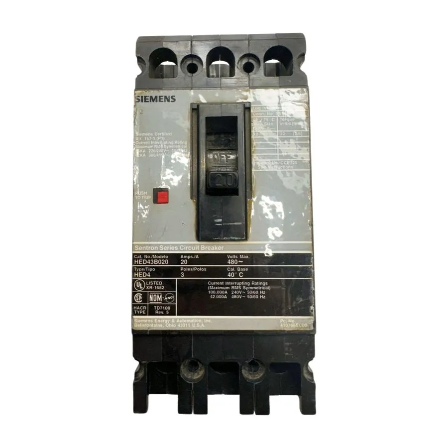 Автоматический выключатель Siemens Sentron Series 3 pole circuit breaker 20A 480
