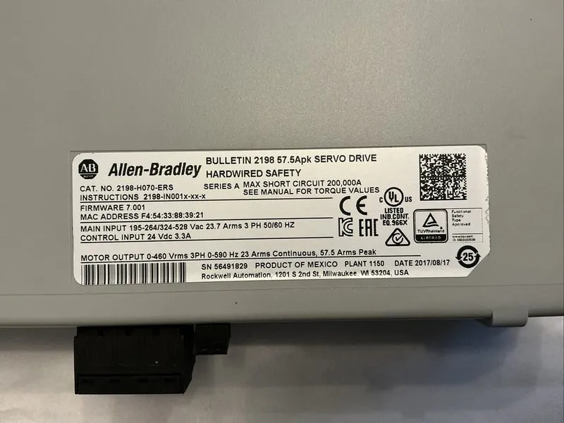 Сервопривод ALLEN BRADLEY 2198-H070-ERS KINETIX 5500 SERVO 2198 H070 ERS AB — фото лота 2