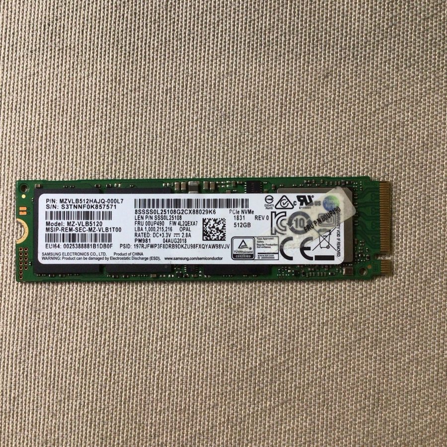 SSD-накопитель Samsung PM981 512GB M.2 PCIe NVMe Internal SSD 3400MB/s MZVLB512H