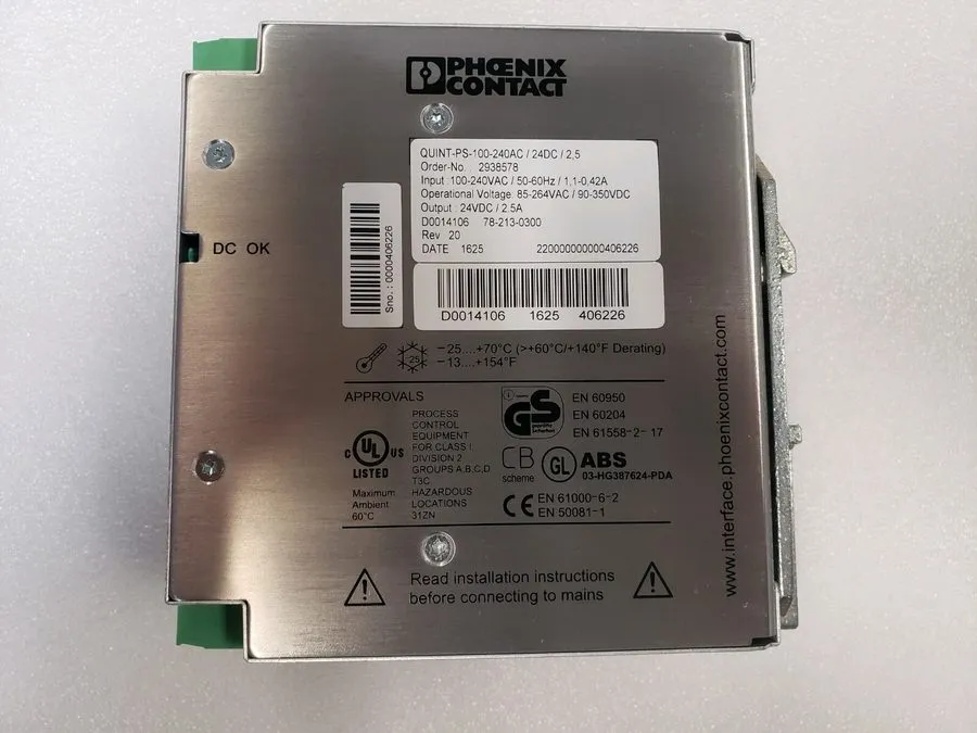 Блок питания PHOENIX CONTACT POWER SUPPLY QUINT-PS-100-240AC/24DC/2,5 / 2938578