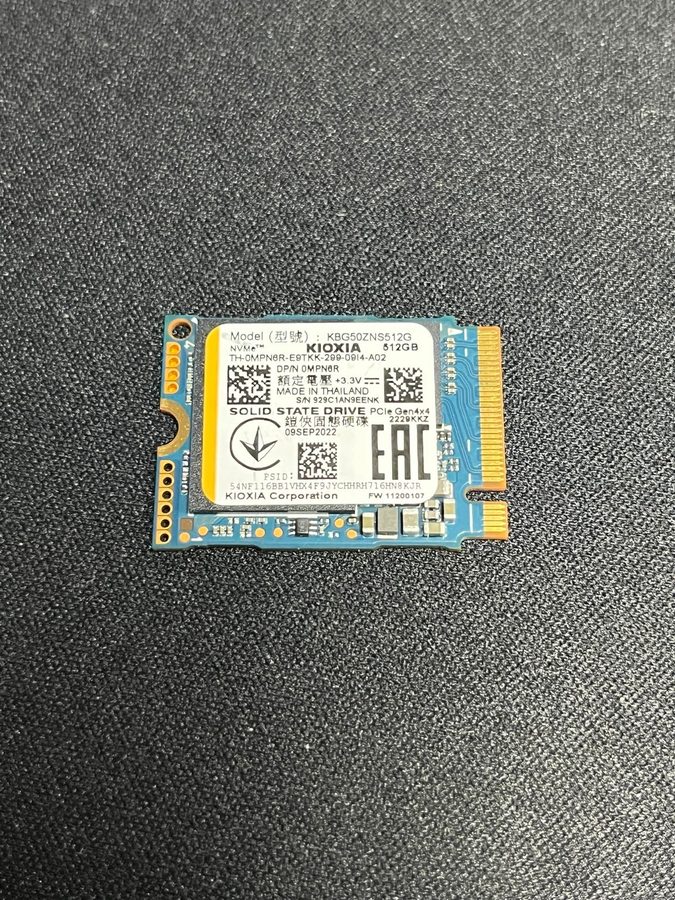 SSD-накопитель KIOXIA KBG50ZNS512G NVMe 512GB M.2 2230 PCIe Gen4x4 Internal SSD