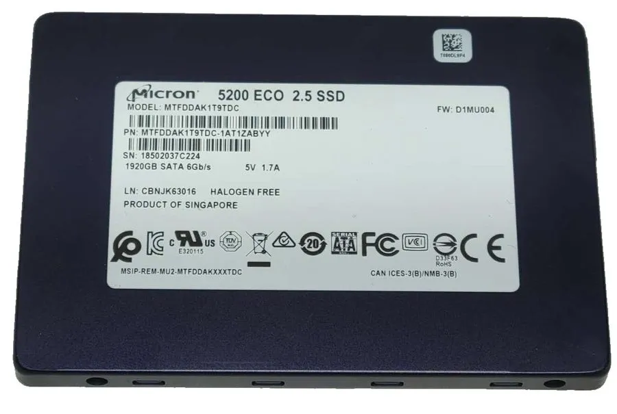Сервер Micron MTFDDAK1T9TDC 1.92TB SSD SATA 2.5 Server Laptop Desktop PC Hard Dr