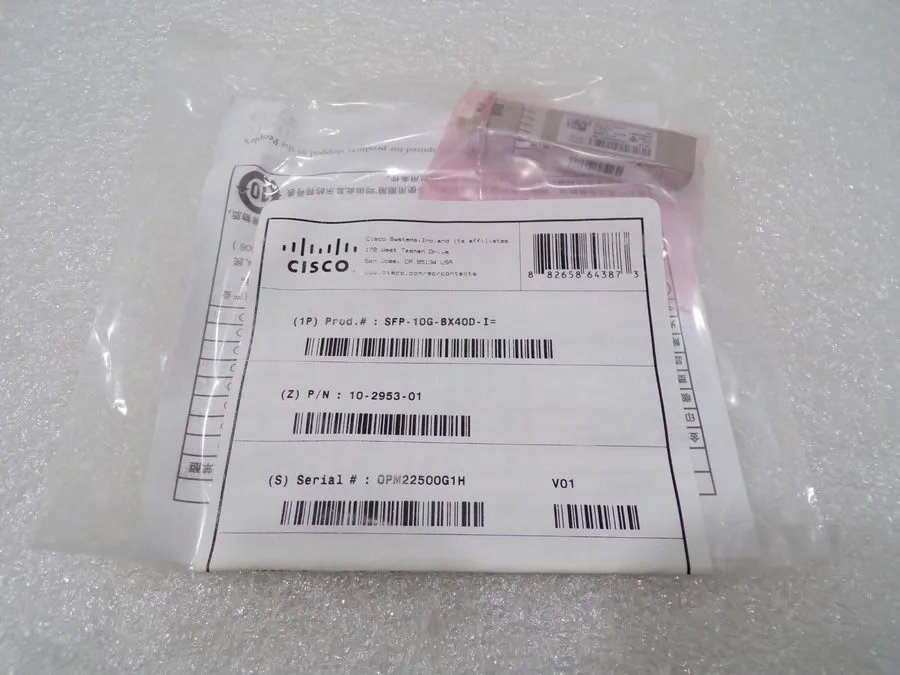 Трансивер Cisco SFP-10G-BX40D 10GBASE-BX40-D BiDi SFP+ 1330nm-TX/1270nm-RX 40km 