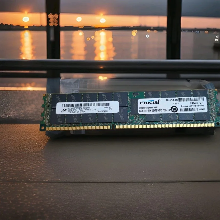 Модуль памяти Micron 16GB DDR3L ECC Registered Server RAM PC3L-10600R RDIMM MT36 — фото лота 1