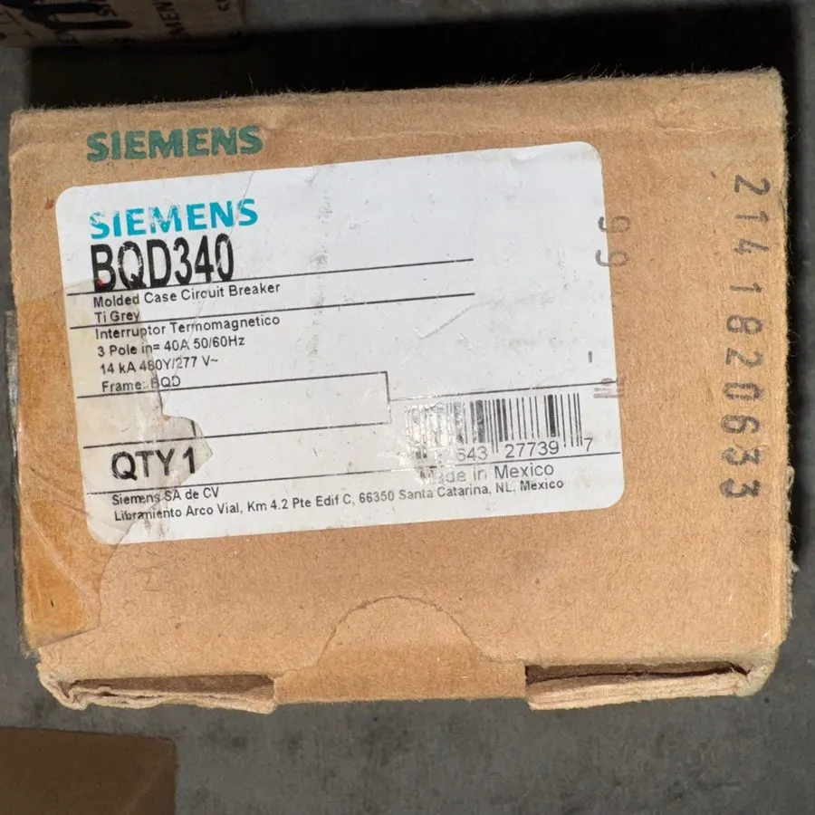 Автоматический выключатель Siemens BQD340 3 Pole 40Amp, 480V Circuit Breaker Bla