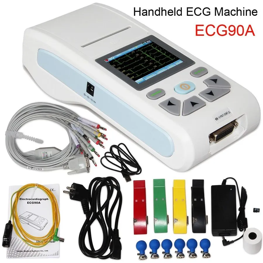 Электрокардиограф ECG90A 12 Lead EKG Machine Single Channel Touch Screen w/ Prin — фото лота 2