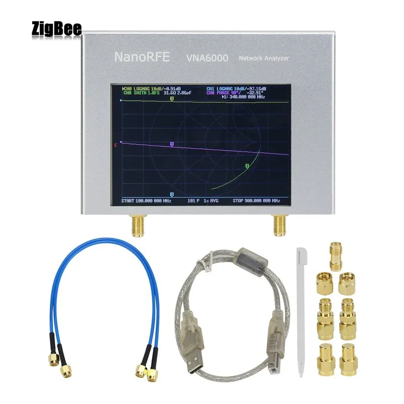 Анализатор цепей VNA6000-B Two Port 6GHz Portable Vector Network Analyzer 110dB