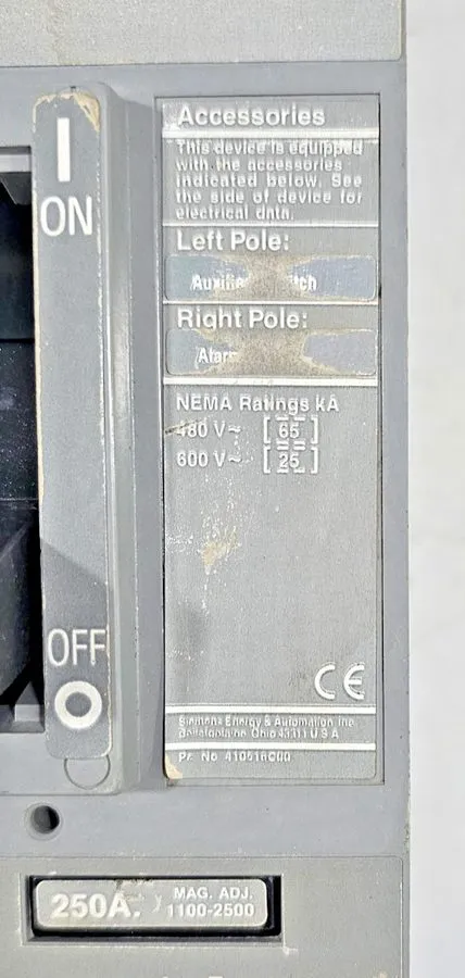 Автоматический выключатель Siemens Sentron Series FFF FFF3M250 Circuit Breaker 2 — фото лота 2
