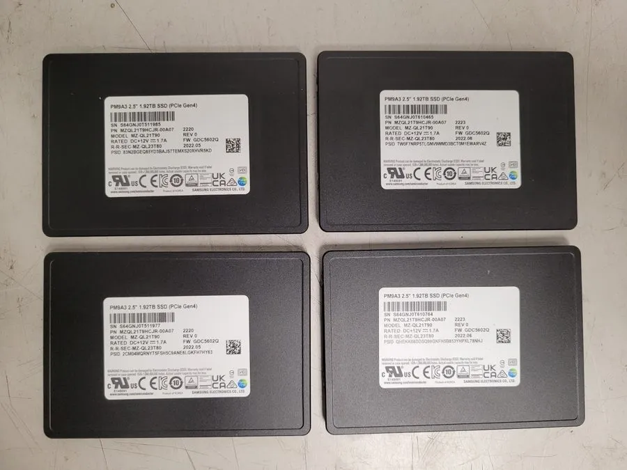 SSD-накопитель Samsung PM9A3 1.92TB U.2 SSD PCIE 4.0 NVME MZ-QL21T90 MZQL21T9HCJ
