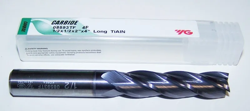 Режущий инструмент 1/2" (.500") CARBIDE END MILL 4 FLUTE EXTENDED FLUTE TiAlN Co — фото лота 1