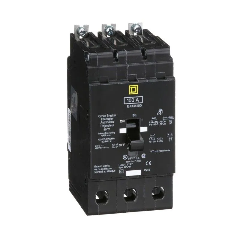 Автоматический выключатель EJB34100 Square D 100 Amp 3-Pole 480V 65kA Circuit Br