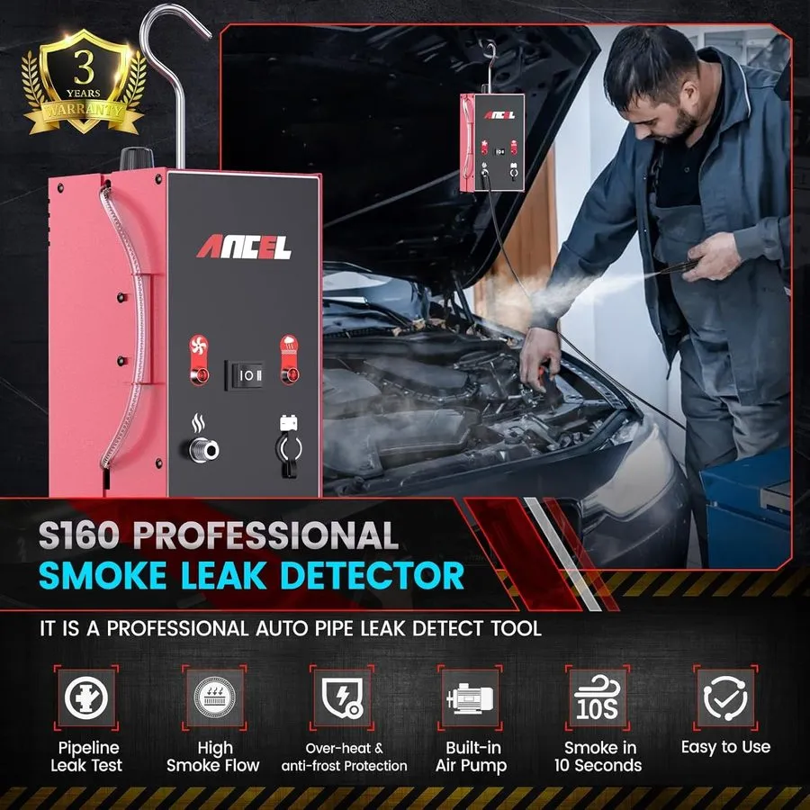 Автосервисное оборудование ANCEL S160 Automotive Smoke Machine w Built-In Air Pu — фото лота 2