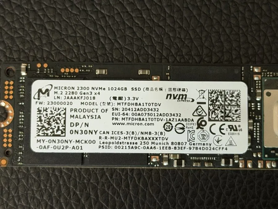 SSD-накопитель Micron Technology 1TB M.2 NVMe MTFDHBA1T0TDV Internal SSD 100% He