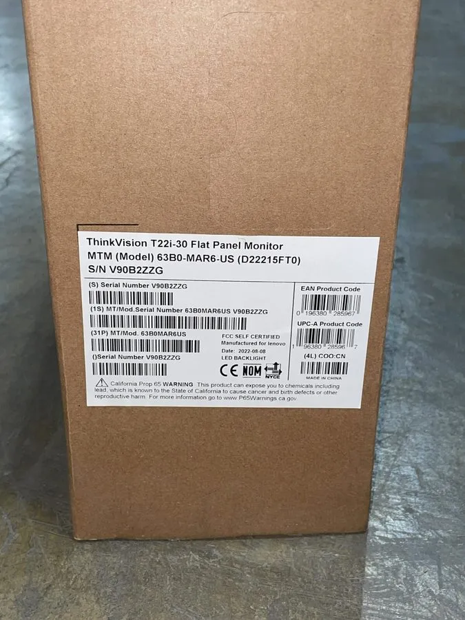 Монитор Lenovo ThinkVision 21.5 inch Monitor T22i-30 63B0MAR6US