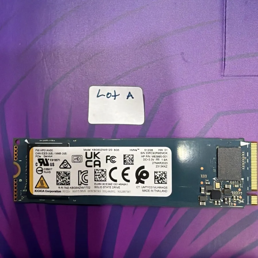 Genuine Kioxia Lot A 512GB BG5 NVMe Gen4x4 80mm SSD 98% Health