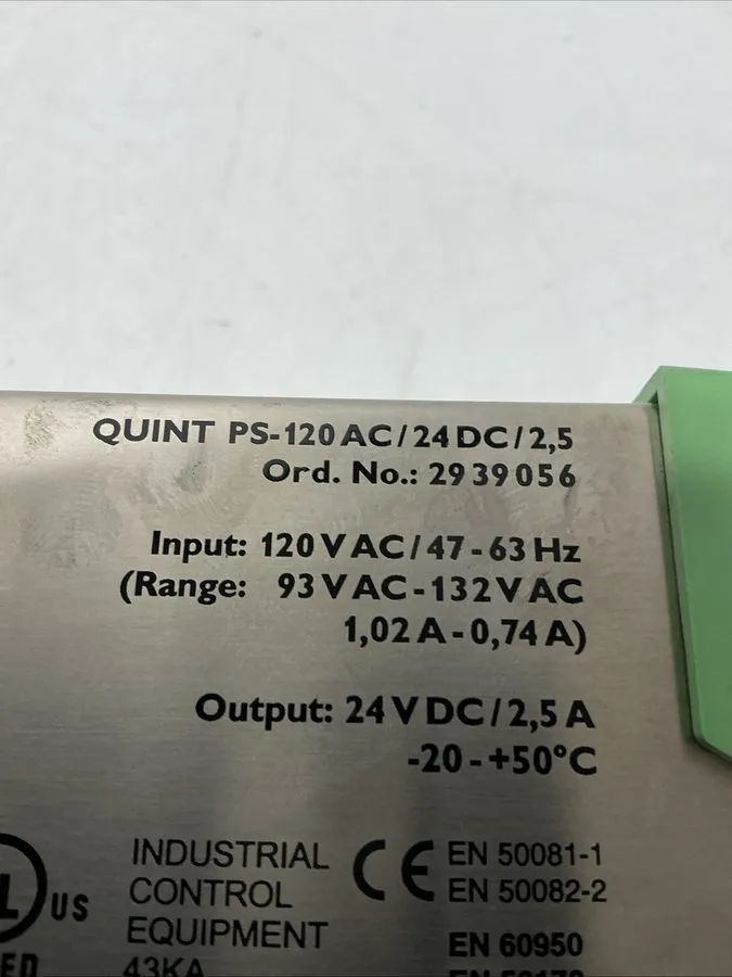 Блок питания Phoenix Contact PS-120 AC/24DC/5 2939069 DIN Rail Power Supply 24VD — фото лота 1